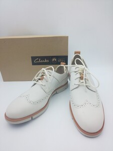 ☆クラークス Trigen Limit 6.5インチ ホワイトレザーシューズ☆Clarks 24.5cm前後