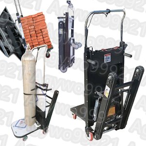 電動階段昇降機 -サックトラック トラック電動サック 耐荷重300Kg(24V 26Ah) 伸縮ハンドル付き 階段昇降(80階) Black