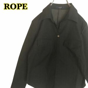 ROPE ロペ　デニムシャツ　長袖シャツ　スキッパーシャツ　サイドジップ　レディース　 Mサイズ　【AY0483】