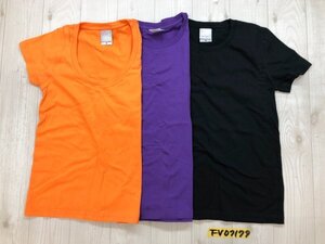 美品！DISPLAY レディース 半袖Tシャツ 3点セット まとめ売り M 紫・黒・オレンジ