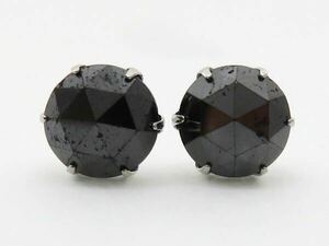 訳あり！　Pt900 ブラックダイヤ1.0ct×2 ピアス　スタッドピアス 計2ct！！　大粒ブラックダイヤモンドピアス BlackDiamond 新品　黒