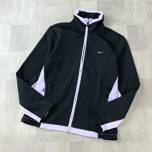 良品 NIKE golf ナイキゴルフ NIKE FITTERMA フルジップ ジャージ トラックトップ ゴルフウエア レディース Lサイズ ブラック ラベンダー