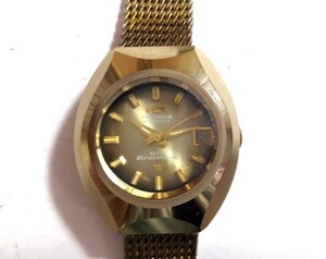 OU38◆TECHNOS テクノス GOLD Borazon Lady ゴールドボラゾンレディー ゴールドカラー AT 自動巻 腕時計