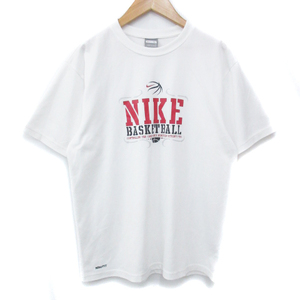 ナイキ NIKE Tシャツ カットソー 半袖 クルーネック ロゴプリント L 白 ホワイト /FF35 メンズ