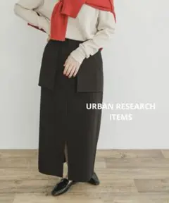 URBAN RESEARCH ITEMS◆ アウトポケットスカート◆ BLK◆F