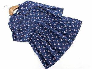 BONTON ボントン 花柄 ワンピース size4（100ｃｍくらい）/紺 ■◇ ☆ eha5 子供服