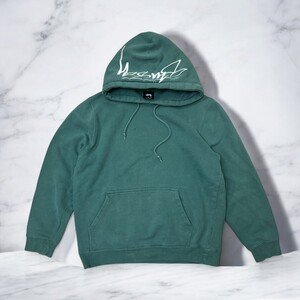 古着 STUSSY HOODY TEAL ストゥーシー フーディー パーカー【Vintage】