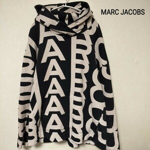 送料無料！MARC JACOBS マークジェイコブス MONOGRAM OVERSIZE HOODIE モノグラム オーバーサイズ フーディー 総柄 パーカー Sサイズ