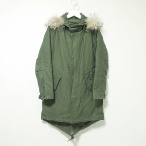 美品 FRED PERRY フレッドペリー WOMENS FISHTAIL PARKA キルティングライナー付き モッズコート M-51 8 カーキグリーン ◆