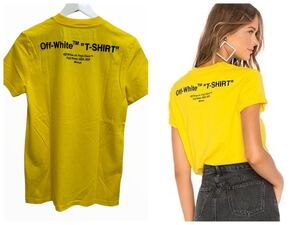 送料230円【新品】OFF WHITE LOGO T-SHIRTS size: XS YELLOW L OWAA049E18B07034 オフホワイト ロゴ Tシャツ イエロー ヴァージル アブロー