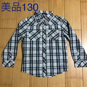長袖Tシャツ　チェックシャツ 130