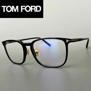 【1円スタート】 メガネ トムフォード TOM FORD ウェリントン ブラック ゴールド アジアンフィット 眼鏡 めがね 伊達メガネ 黒ぶち 大きめ