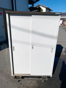 在庫2 中古 グリーンライフ 物置 幅885×奥行470×高さ1300mm ※鍵無し 物置き 屋外収納 3段 引取歓迎 茨城県常陸大宮市 0111や1 M外 西