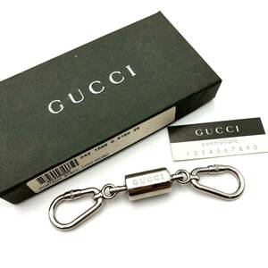 【1000円スタート】GUCCI　グッチ　キーリング　キーホルダー　カナビラ　ダブル　シルバー　アクセサリー　小物　11C-067