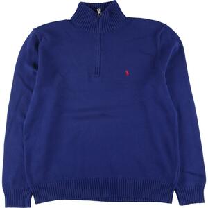 古着 ラルフローレン Ralph Lauren POLO by Ralph Lauren コットンニットハーフジップセーター メンズXL /eaa315012 【SS2406】