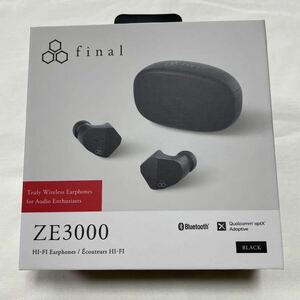 新品未使用 final ZE3000 ブラック ワイヤレスイヤフォン ファイナル Bluetooth 5.2 IPX4防水 aptX Adaptive対応 音楽 スポーツ 黒