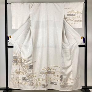 訪問着 花唐草 雪輪 ぼかし 刺繍 金糸 身丈155.5cm 裄丈61.5cm y228-3062143【Y商品】和装 着物