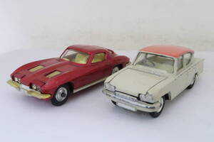 CORGI FORD CONSUL CHEVROLET CORVETTE コンサル コルベット 箱無 2台 1/43 イギリス製 イロレ