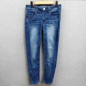 J67 AMEICAN EAGLE OUTFITTERS アメリカンイーグル デニム パンツ 2 インディゴ ブルー JEGGING ジェギング ストレッチ スキニー ジーンズ