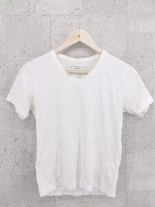 ◇ ESTNATION エストネーション 半袖 Vネック Tシャツ カットソー S ホワイト *