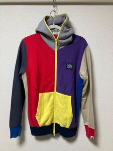 APE クレイジーカラー フルジップ パーカー Mサイズ a bathing ape full zip マルチカラー hoodie エイプ アベイシングエイプ