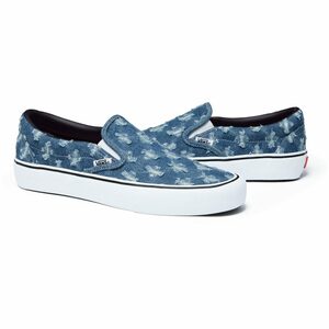 新品 20ss Supreme Vans Slip-On Hole Punch Denim Blue Denim US9.5 27.5cm シュプリーム バンズ スニーカー