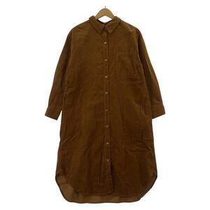 Simplicite シンプリシテェ コーデュロイ シャツ ワンピース sizeS/ブラウン