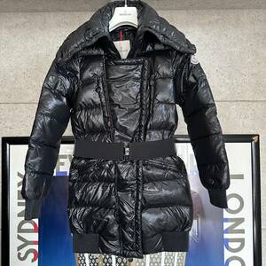 【即決/即納】MONCLER モンクレール MADISON ダウンコート ダウンジャケット ベルト付き ブラック 国内正規品 レディース ジャパン品 00