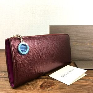 送料込み！ 未使用品 BVLGARI 長財布 メタルレッド L字ファスナーウォレット 箱付き 264