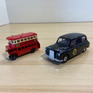 コーギーミニカー ロンドンタクシー CORGI AUSTIN LONDON TAXIMADE IN GTBRITAIN/英国Lledo 2階建バス まとめて2個セット(3-2)