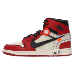 ナイキ ×OFF-WHITE THE 10 AIR JORDAN 1 CHICAGO オフホワイト ザテン エアジョーダン シカゴ ハイカットスニーカー AA3834-101