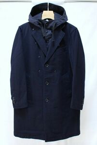 16AW Engineered Garments エンジニアードガーメンツ Chester Coat 20oz Melton フード付き チェスター コートXS 紺