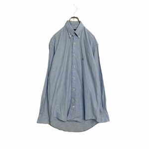 Polo Ralph Lauren 長袖シャツ 16 s～M位 ブルー ポロ ラルフローレン ワンポイントロゴ 古着卸 アメリカ仕入れ a405-6227