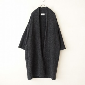 【美品/定価5.2万】エヴァムエヴァ evam eva *wool tweed long robe ウールツイードロングローブ*グレー(jk85-2412-144)【12A52】