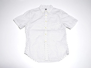 即決 ギャップ 半袖総柄シャツ 白 XS GAP 古着