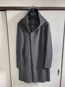 【良品】【カシミヤ混】 KAZUYUKI KUMAGAI ATTACHMENT カズユキクマガイ アタッチメント フーデッドコート GREY 即決早い者勝ち