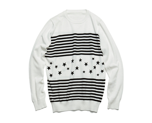 uniform experiment ユニフォームエクスペリメント 16SS (SOPH-160092) STAR BORDER PANEL CREW NECK KNIT スターボーダーニット 白 3