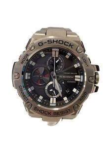 CASIO◆ソーラー腕時計・G-SHOCK/アナログ/SLV