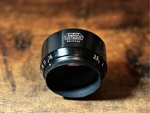 極美品 ライカ エルマー 50mm f3.5用絞り調整付きフード ブラックペイント VALOO