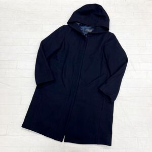 1527◎ URBAN RESEARCH DOORS アーバンリサーチ ドアーズ トップス ロング コート ジップフライ ネイビー レディース1