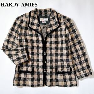 HARDY AMIES ハーディエイミス ラメ ツイードジャケット レトロ 43 バブリー レディース C122403-22