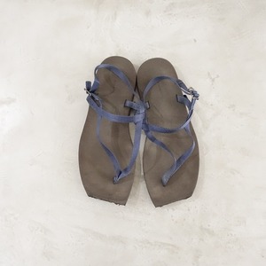 【定価2.8万】オーラリー AURALEE *BELTED BEACH SANDALS 7/25*ダークブラウンネイビーサンダルシューズ(sh88-2403-96)【70D42】