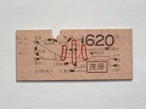 【希少品セール】国鉄 子供用地図式乗車券 (茂原→620円区間) 茂原駅発行 0892