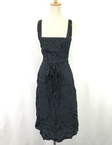 タグ付新古品☆ダナキャラン/DKNY☆シースルー/エプロンワンピース【4/レディースM-L程度/紺×白/navy blue×white/ドット】◇cBH856