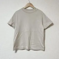 ☆ GU (M) スムース クルーネック Tシャツ アイボリー 半袖