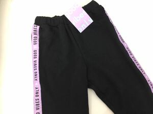 新品■good vibes only ガールズ 女の子 ズボン 150 ブラック 裏起毛 可愛い♪