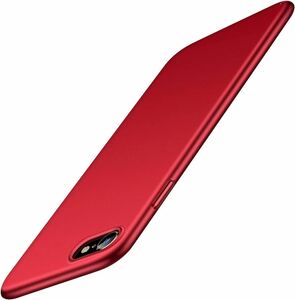 iPhone SE 用ケース 2022 iPhone SE2・8・7 ケース 4.7インチ対応 薄型 PC ガラスフィルム付属 指紋防止 擦り傷防止 耐衝撃カバー レッド 