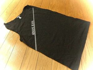 ARMANI JEANS　アルマーニ　ジーンズ*ロゴ柄*カットソー*黒*36