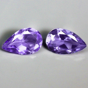 【天然アメジストルース 2個組 1.57ct:3589】ブラジル産 Natural Amethyst 裸石 標本 鉱物 宝石 jewelry Brazil