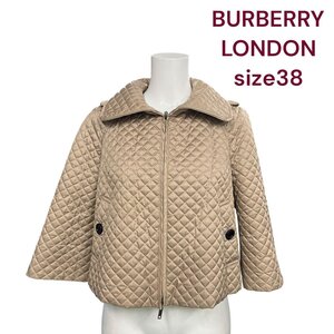 美品　BURBERRY LONDON キルティングジャケット size38 M4J572 バーバリー ロンドン 中綿 38 M 9号 ベージュ 可愛い 綺麗